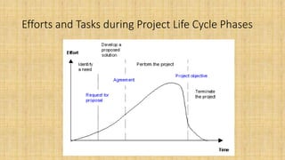 Efforts and Tasks during Project Life Cycle Phases
 