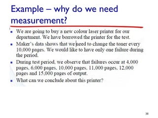 Example – why do we need
measurement?
38
 