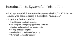 Comprehensive Introduction to Linux System Administration and Unix ...