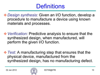 Comprehensive Course on Testing and Verification of VLSI Circuits | PDF