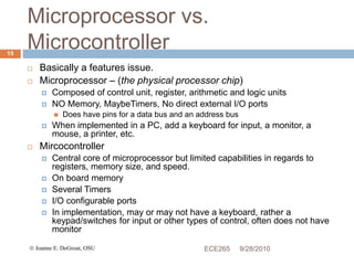 Lecture 1 Introduction To Microcontroller Systems Lecture 1 Introduction To Microcontroller Systems
