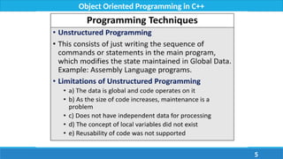 Lecture 1 - Introduction to Object-Oriented Programming | PPTX
