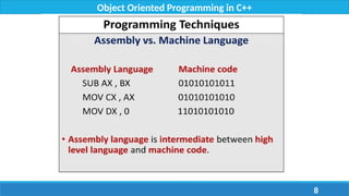 Lecture 1 - Introduction to Object-Oriented Programming | PPTX