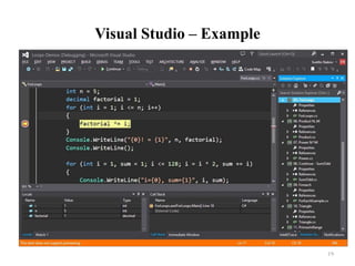 Visual Studio – Example
19
 