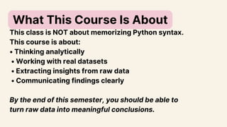 Introduction to Python for Data Analysis and Analytical Thinking | PDF