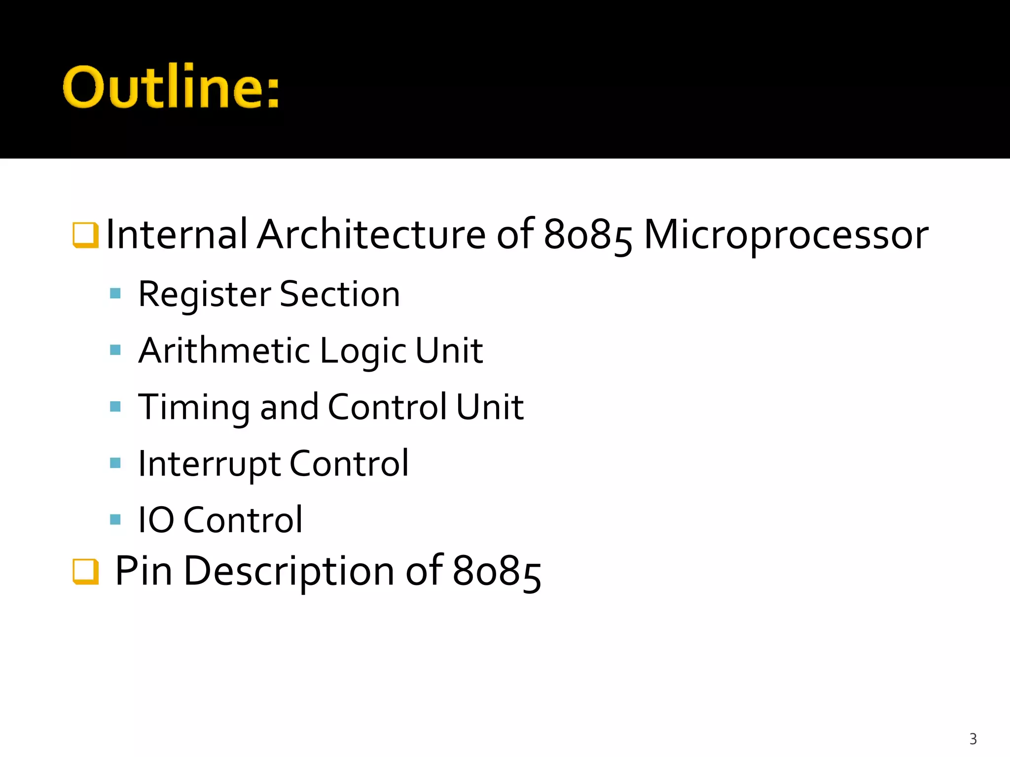 Lecture1 The 8085 Microprocessor | PPT