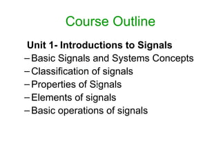 Lecture 1 signal and system ppt 1 studen | PPT