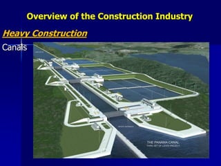 Overview of the Construction Industry
Heavy Construction
Canals
 