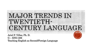 Ariel P. Villar, Ph. D.
G – ENG 206
Teaching English as Second/Foreign Language
 