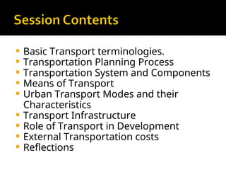Comprehensive Transportation Planning for Urban Design and Development ...