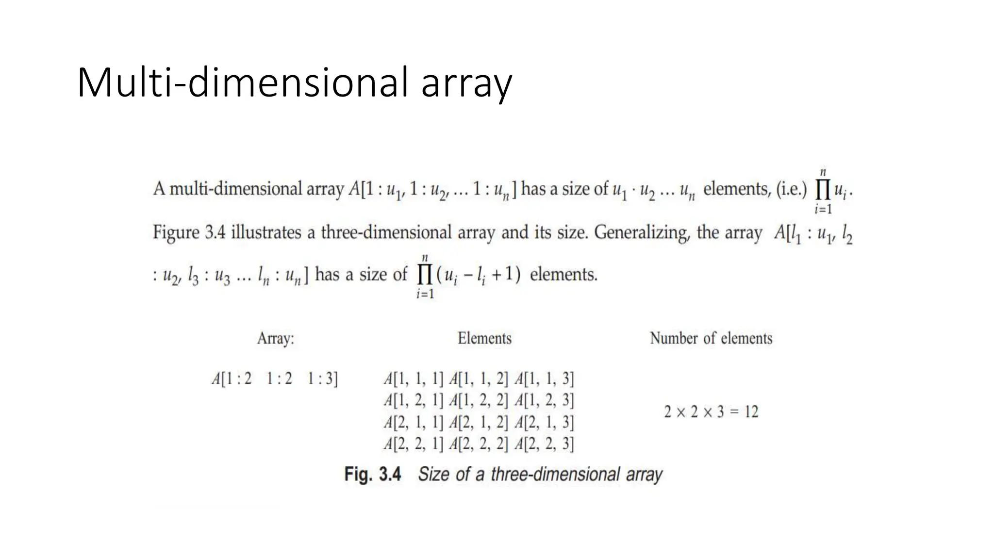 Multi-dimensional array
 