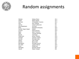 Random assignments
