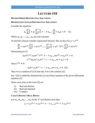 differential equation Lecture#10 | PDF