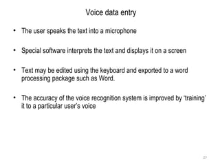 Voice Data Entry Devices Examples Input Devices | PPT