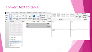 creating & modifying tables | PPTX