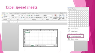 creating & modifying tables | PPTX