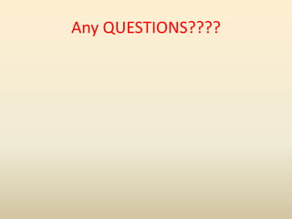 Any QUESTIONS????
 