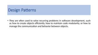 Design patterns software re engineering lect 10 | PPTX