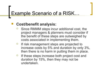 risk management (contd.) Risk Identification Risk Components and ...