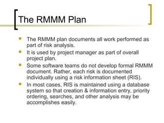 risk management (contd.) Risk Identification Risk Components and ...