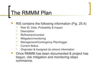 risk management (contd.) Risk Identification Risk Components and ...