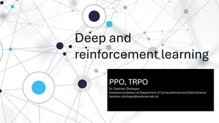 Lecture 10, Reinforcement Learning, Proximal Policy Optimization | PDF