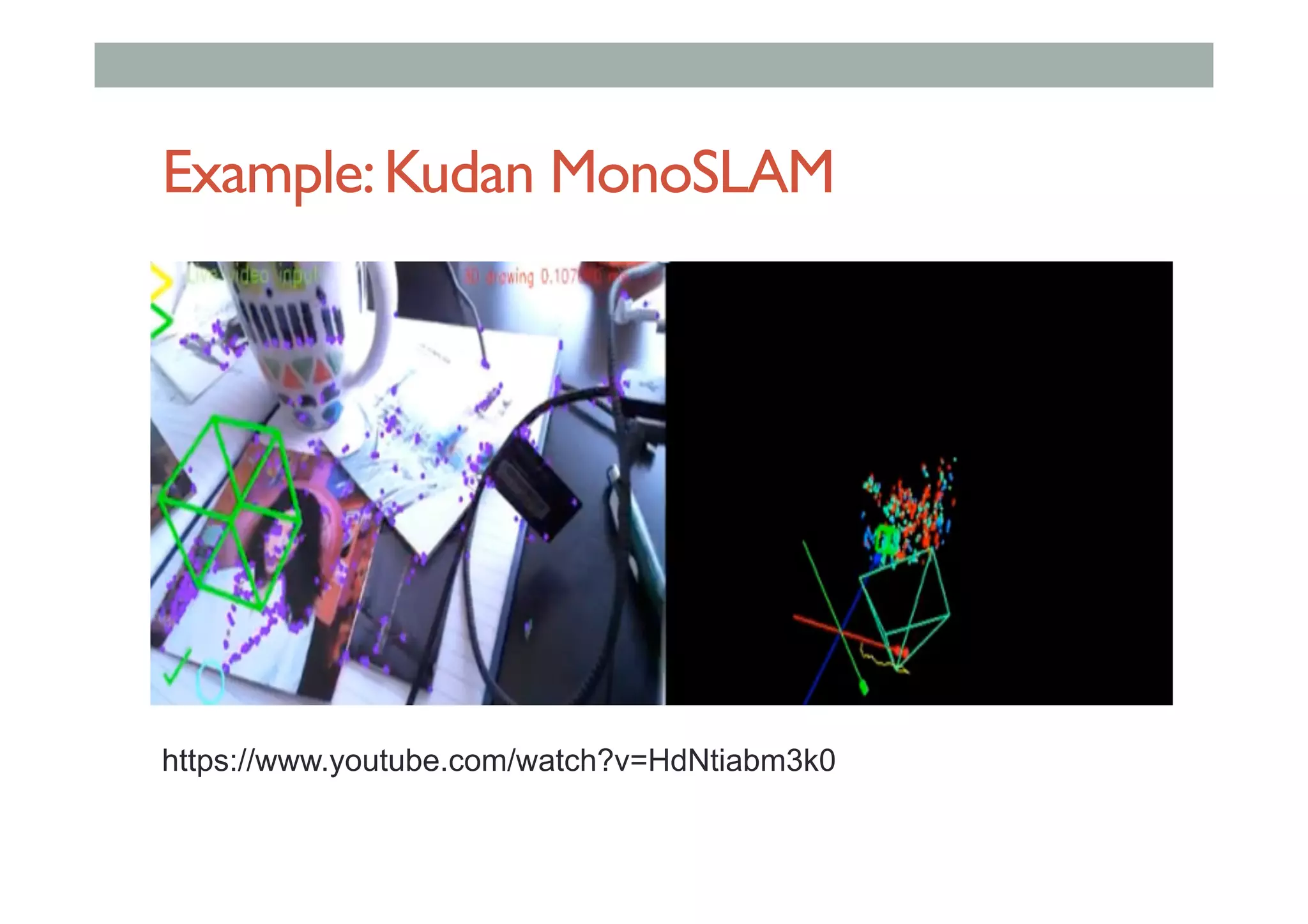 Example:Kudan MonoSLAM
https://www.youtube.com/watch?v=HdNtiabm3k0
 