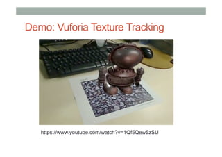 Demo: Vuforia Texture Tracking
https://www.youtube.com/watch?v=1Qf5Qew5zSU
 