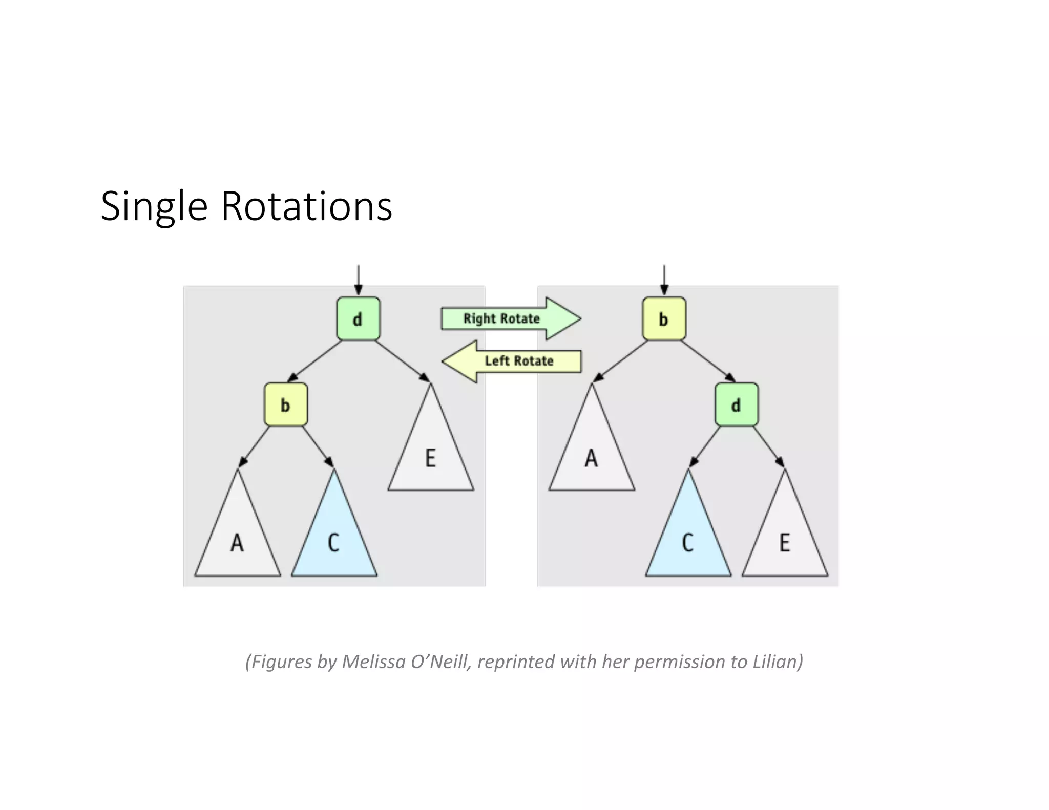 Single Rotations
(Figures by Melissa O’Neill, reprinted with her permission to Lilian)
 