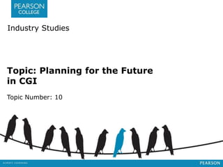 Industry Studies 
Topic: Planning for the Future 
in CGI 
Topic Number: 10 
 