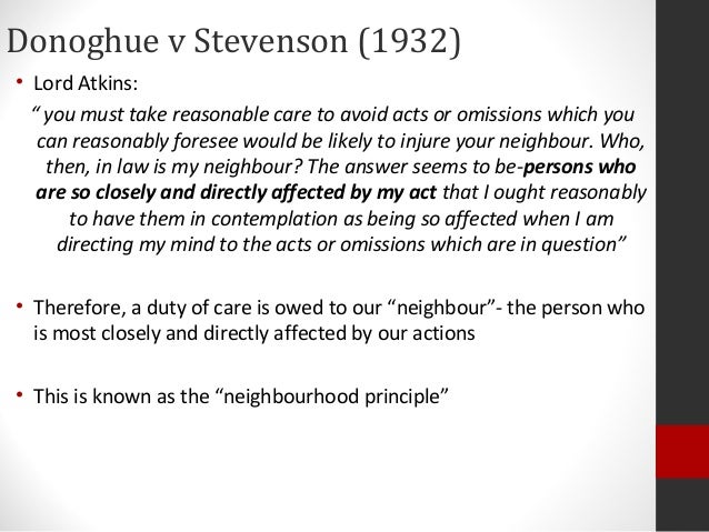 business law donoghue v stevenson case The modern law of negligence really begins in 1932 when the famous contract v tort bailii, judgement in donoghue v stevenson. business law donoghue v stevenson case The modern law of negligence really begins in 1932 when the famous contract v tort bailii, judgement in donoghue v stevenson.