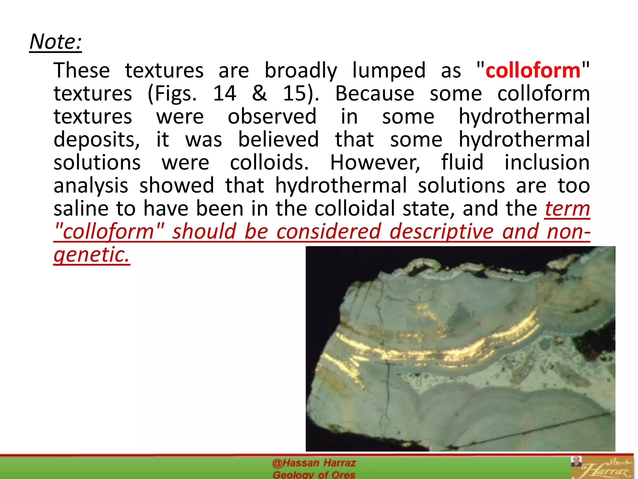Lecture 10 textures of ore deposits and associated features | PDF