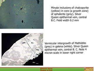 Sphalerite In Core Lecture 10 textures of ore deposits and associated features | PDF