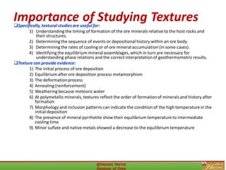 Lecture 10 textures of ore deposits and associated features | PDF
