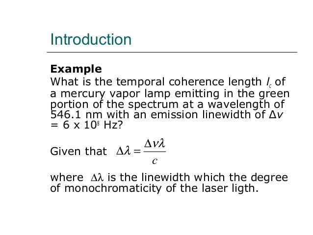 What is coherence time and length? [faq!], coherence light spatial ...