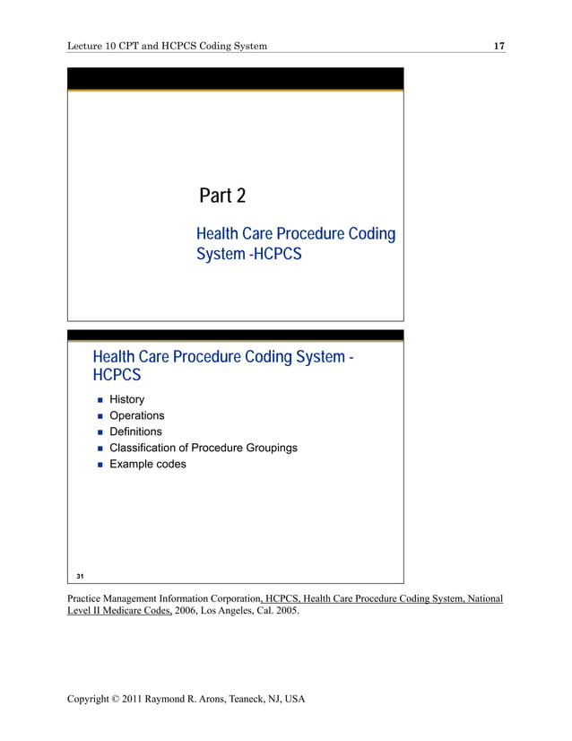 CPT and HCPCS Coding