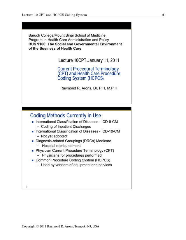 CPT and HCPCS Coding