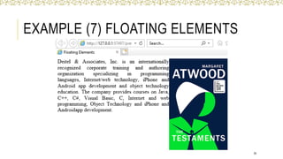 EXAMPLE (7) FLOATING ELEMENTS
35
 