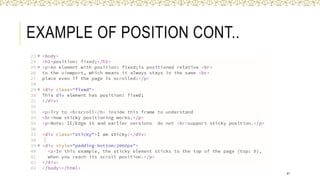 EXAMPLE OF POSITION CONT..
41
 