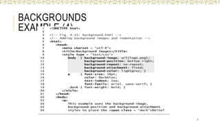 BACKGROUNDS
EXAMPLE (4)
5
 