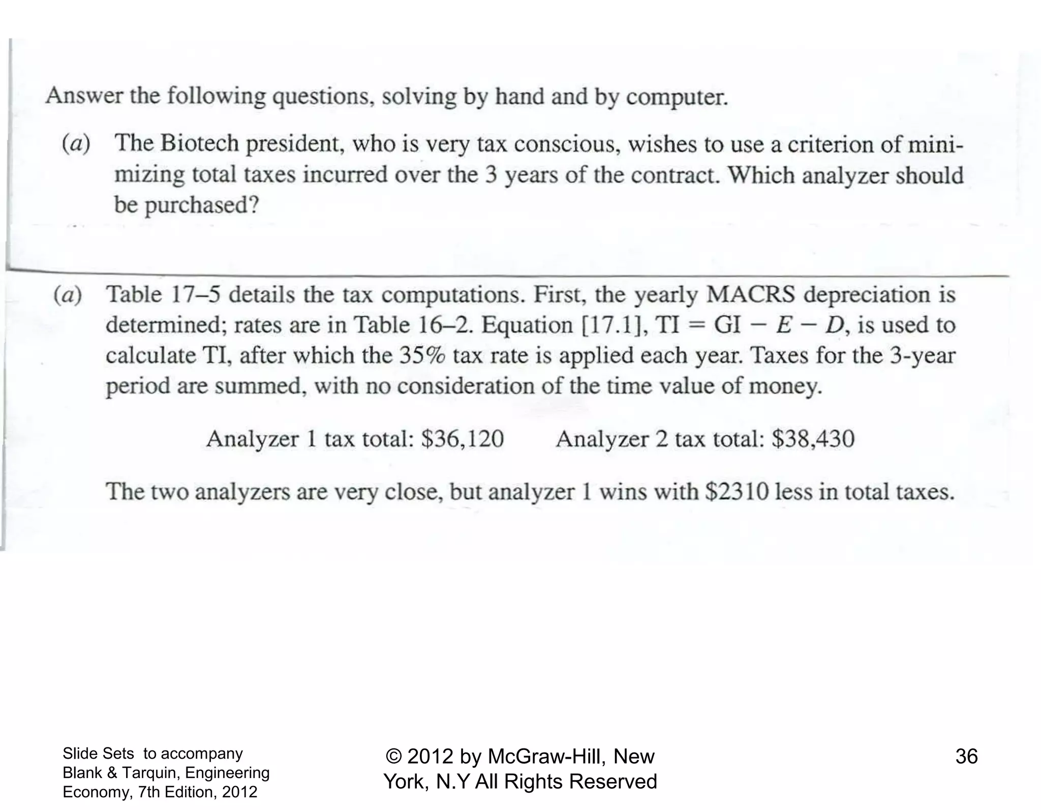 Slide Sets to accompany
Blank & Tarquin, Engineering
Economy, 7th Edition, 2012
36© 2012 by McGraw-Hill, New
York, N.Y All Rights Reserved
 