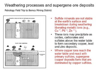 Petrology Field Trip to Bemco Mining District
 