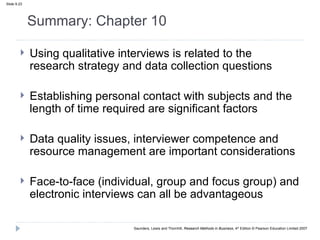 Lecture 10 primary data collection interviews | PPT