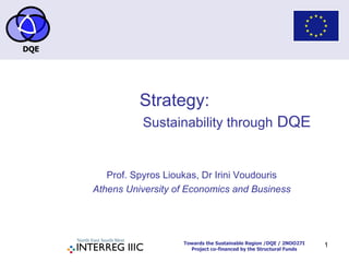 Strategy: Sustainability through  DQE Prof. Spyros Lioukas, Dr Irini Voudouris Athens University of Economics and Business 