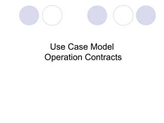 Use Case Model
Operation Contracts
 