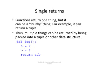 User Define In Module Lecture 10 user defined functions and modules | PDF