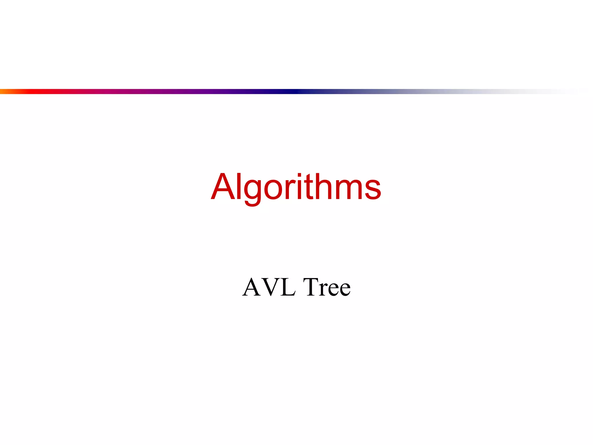 Algorithms
AVL Tree
 
