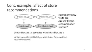 Cont. example: Effect of store
recommendations
52
 