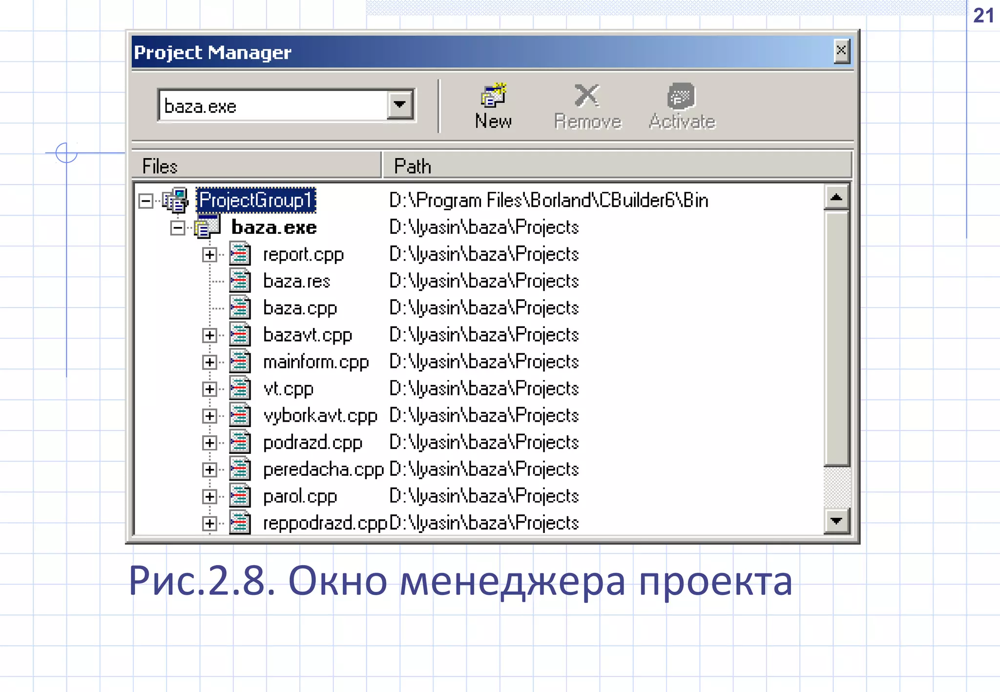21
Рис.2.8. Окно менеджера проекта
 