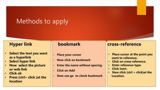 Hyperlink Cursor Type links in MS word | PPTX